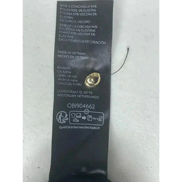 Maeve short-sleeve sheer embellished mini dress black/gold size XS cocktail - Picture 7 of 9